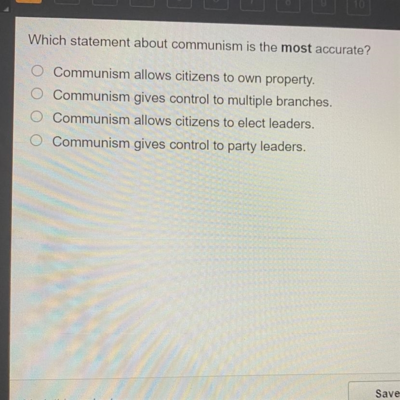 Which statement about communism is the most accurate?-example-1