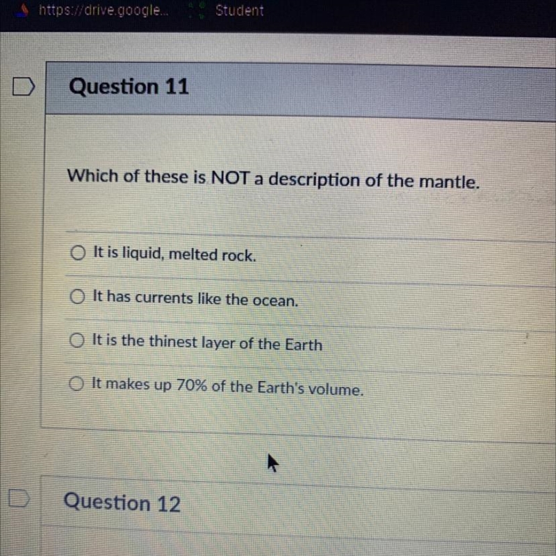 Which of these is NOT a description of the Mantle Please help-example-1