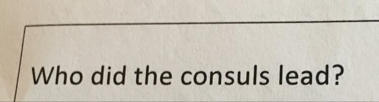 Who did the consuls lead?-example-1