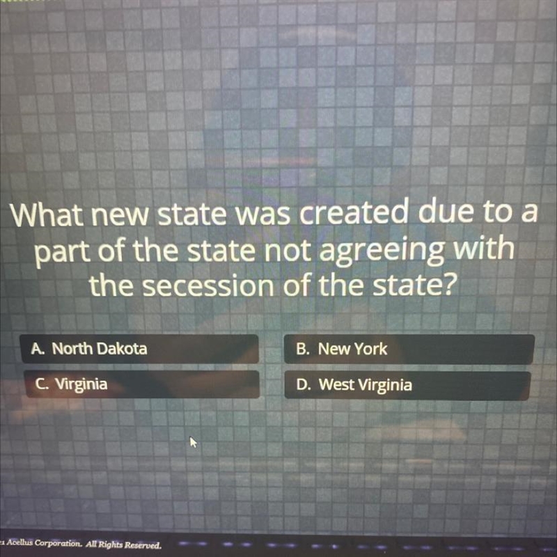 What new state was created due to a part of the state not agreeing with the secession-example-1