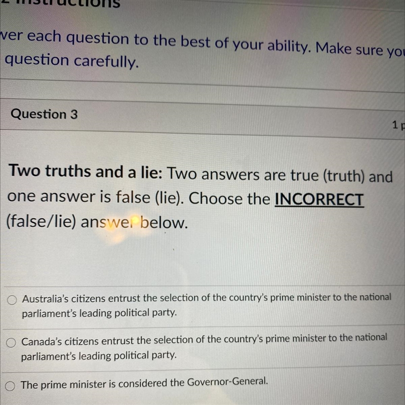 Two truths and a lie: Two answers are true (truth) and one answer is false (lie). Choose-example-1