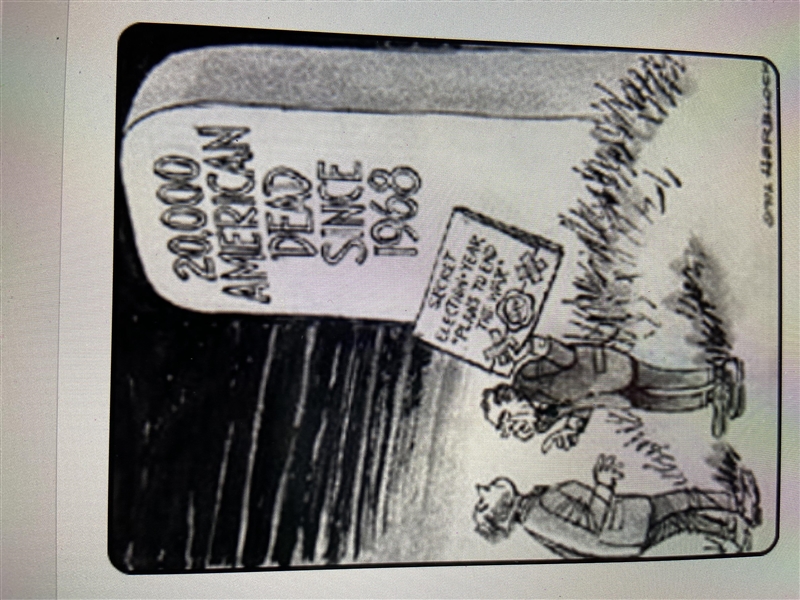 Which president is shown in this political cartoon? Gerald Ford Richard Nixon Ronald-example-1