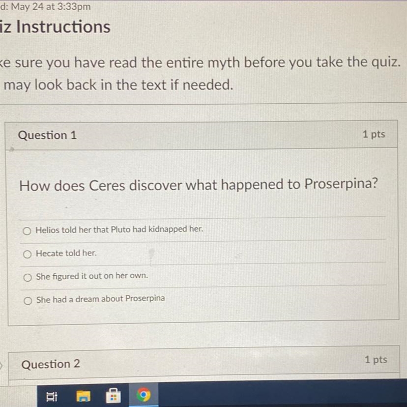 How does Ceres discover what happened to Proserpina? 1.Helios told her that Pluto-example-1