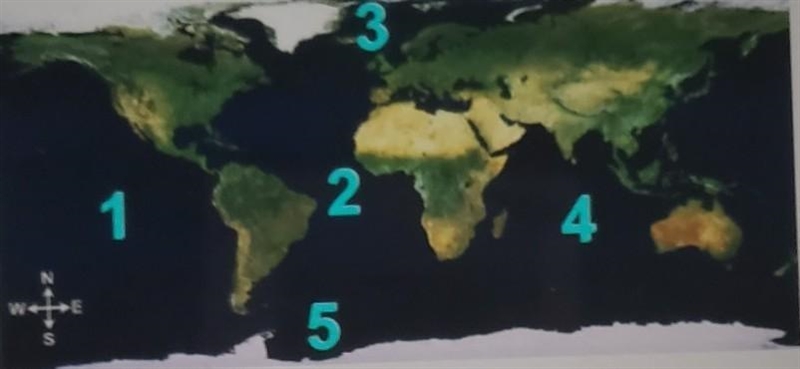 Which number on the map represents the Pacific Ocean A. 1. B. 2. C. 3. D. 4 ​-example-1