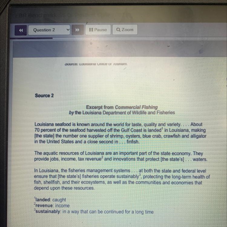 Using Source 2, which statement explains how the demand for seafood products most-example-1