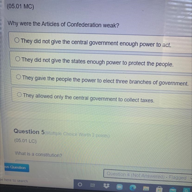 Why were the Articles of Confederation weak?-example-1