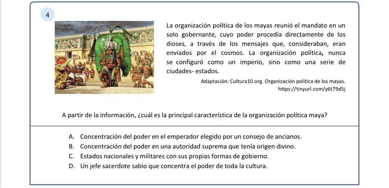 La organización política de los mayas reunió el mandato en un solo gobernante, cuyo-example-1