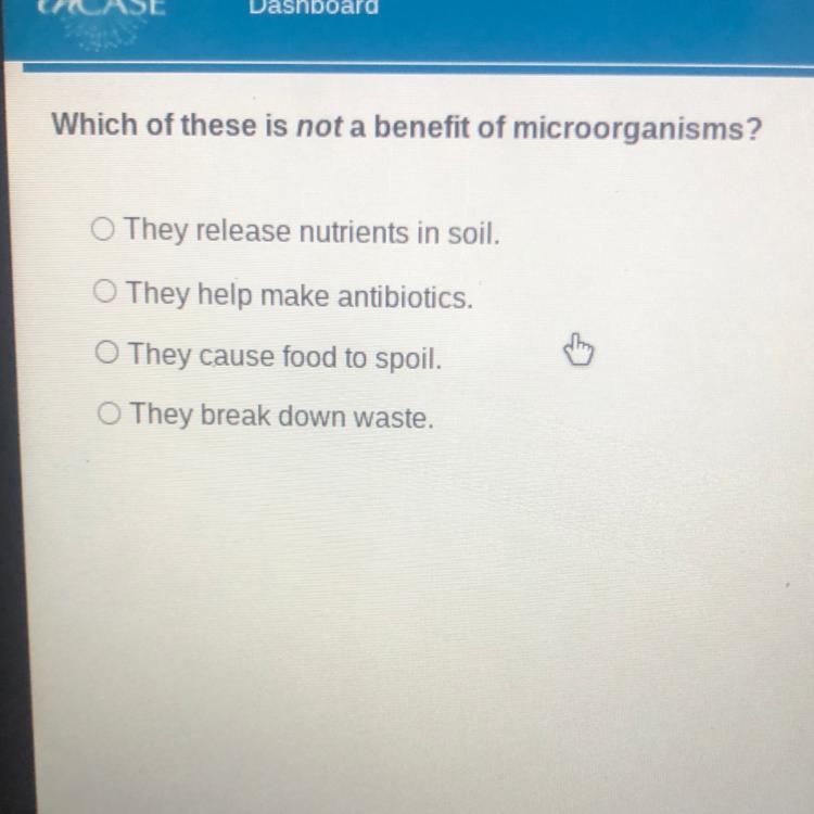 Which of these is not a benefit of microorganisms? They release nutrients in soil-example-1