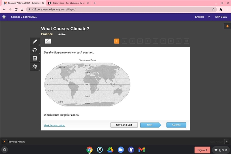 Which zones are polar zones-example-1