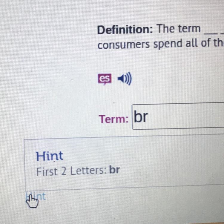 Definition: The term Point (2 words) refers to the level of disposable income at which-example-1