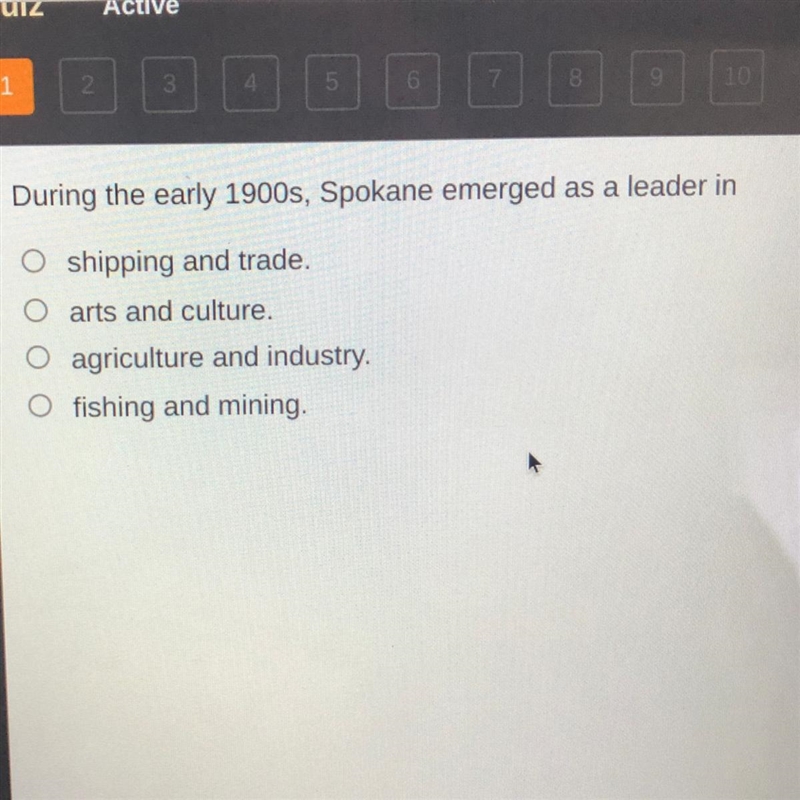 6 During the early 1900s, Spokane emerged as a leader in shipping and trade arts and-example-1