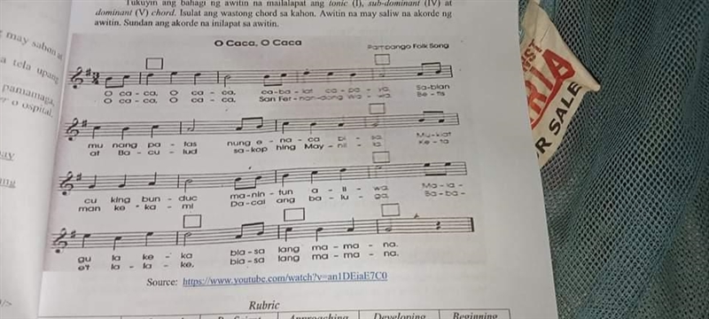 tukuyin ang bahagi ng awitin na mailalapat ang tonic(1) sub-Dominant (1V) at dominant-example-1