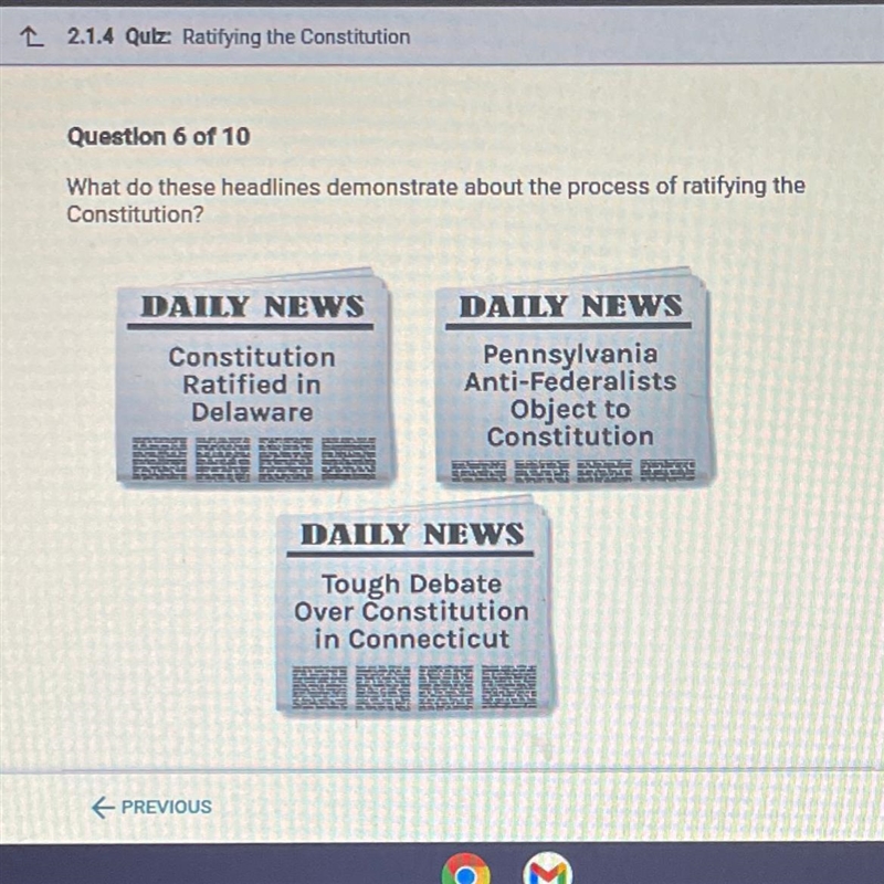 HELP PLSS! A) The constitution had strong support but also strong opposition B) Southern-example-1