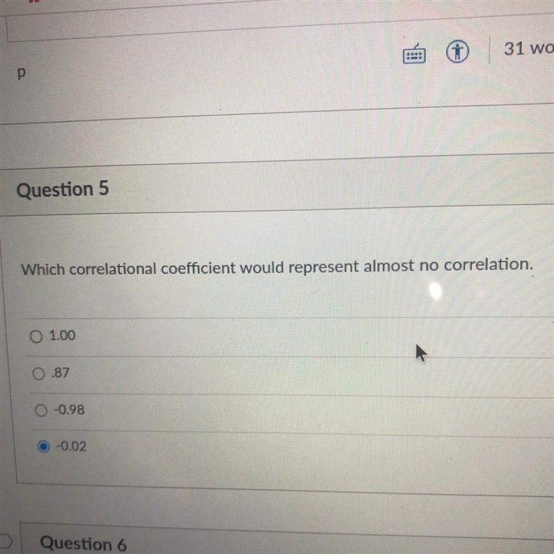 Psychology - which correlation al coefficient would represent almost no correlation-example-1