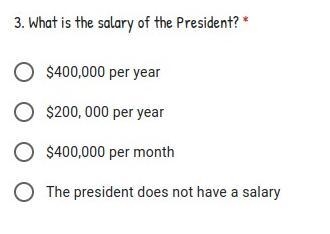 3. What is the salary of the President?-example-1