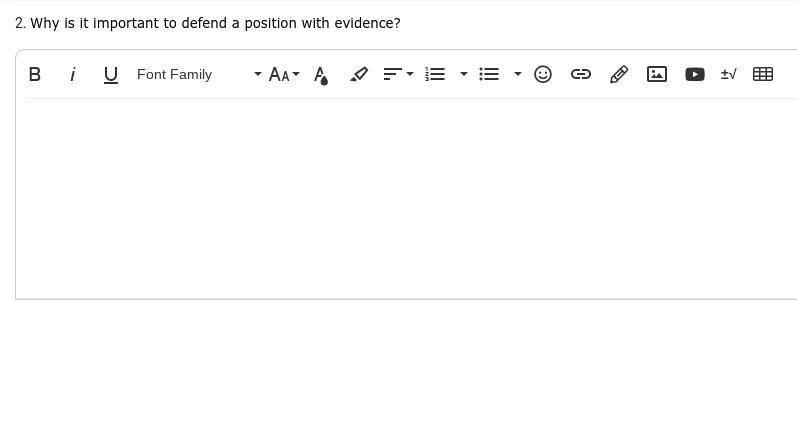 Why is it important to defend a position with evidence?-example-1