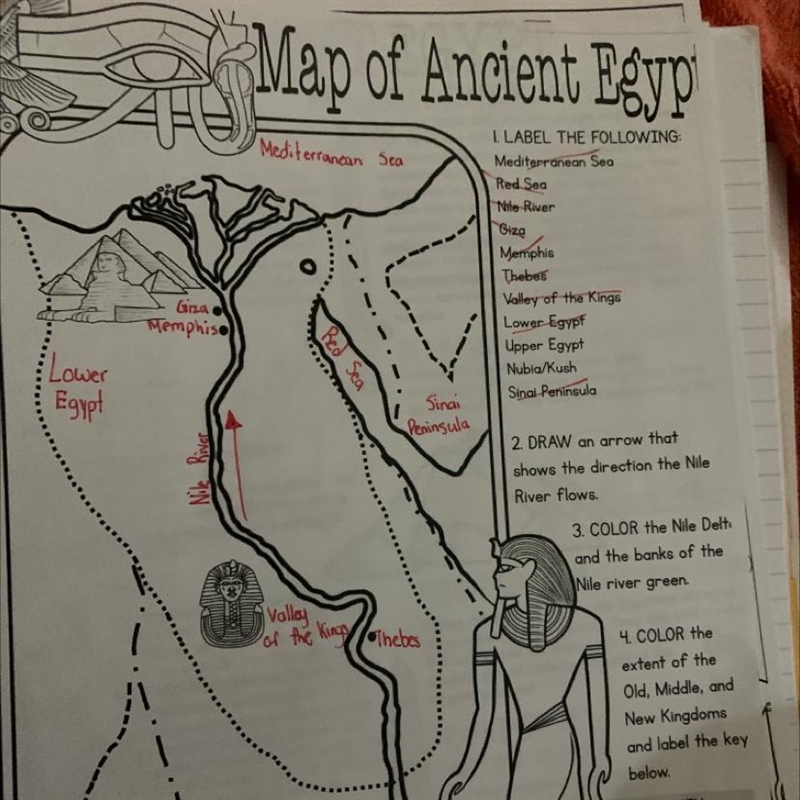 Where do I label Upper Egypt and Nubia/Kush at-example-1