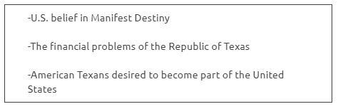 The events listed above resulted in which of the following? The annexation of Texas-example-1