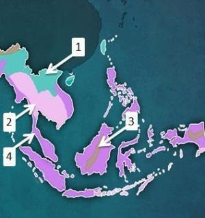 The humid subtropical climate region is labeled with which number on the map above-example-1