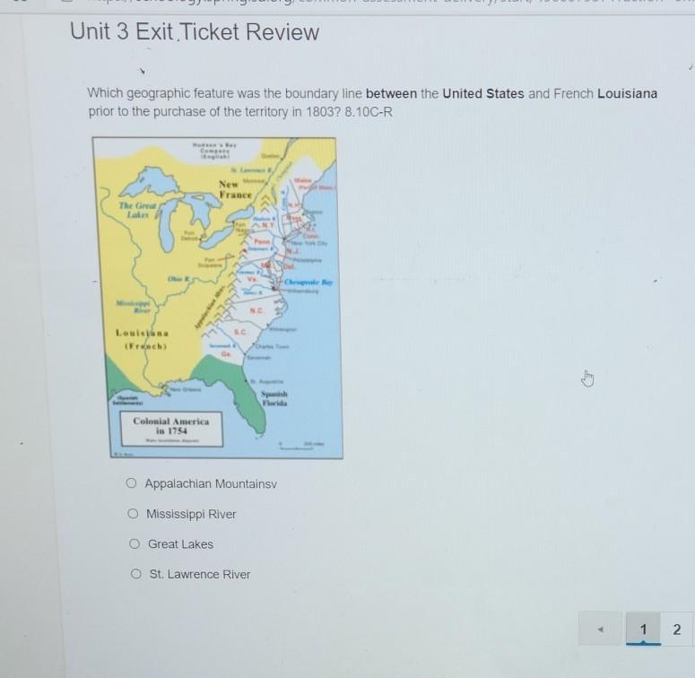 which geographic feature was the boundary line between the United States and French-example-1