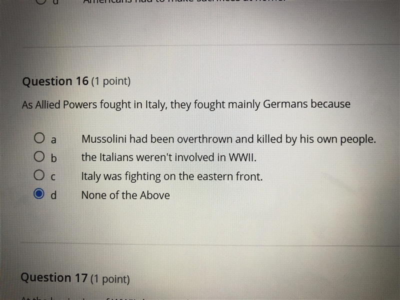 As Allied Powers fought in Italy, they fought mainly Germans because…-example-1