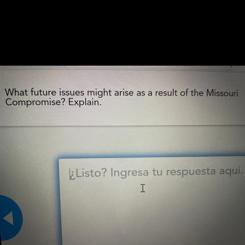 What future issues might arise as a result of the Missouri Compromise? Explain. Please-example-1