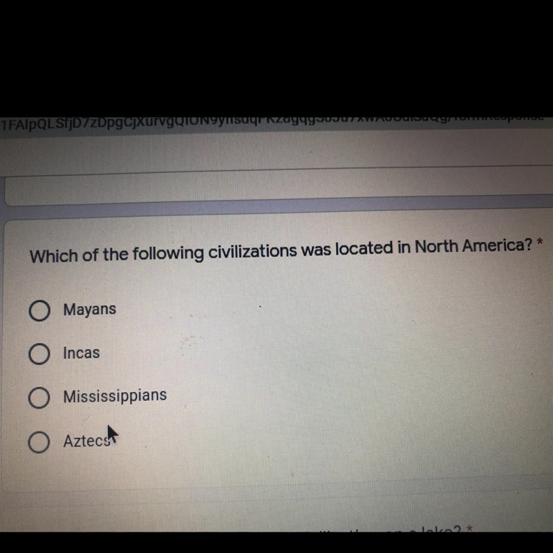 Which of the following civilizations was located in North America-example-1