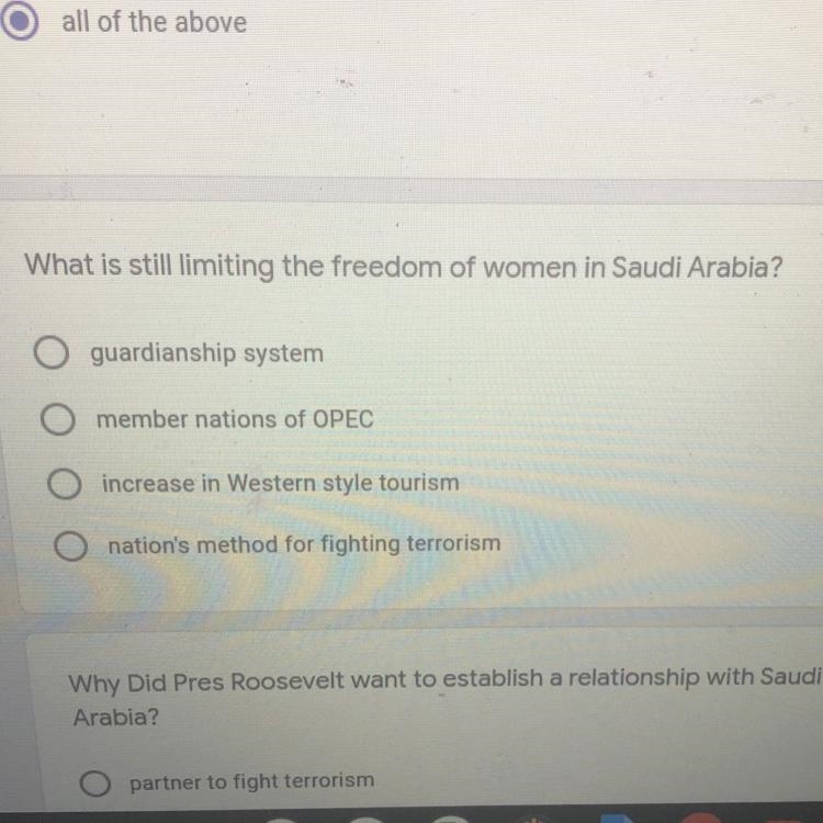 What is still limiting the freedom of women in Saudi Arabia? Please help!!!!!!!!!!!!!-example-1