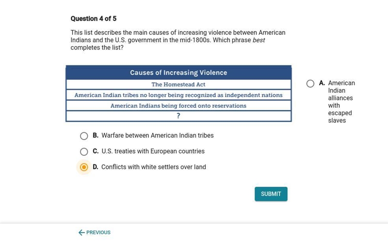 This list describes the main causes of increasing violence between American Indians-example-1