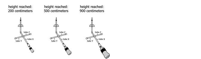 Students test a bottle rocket launcher. When the bottle is pressed, air from the bottle-example-1