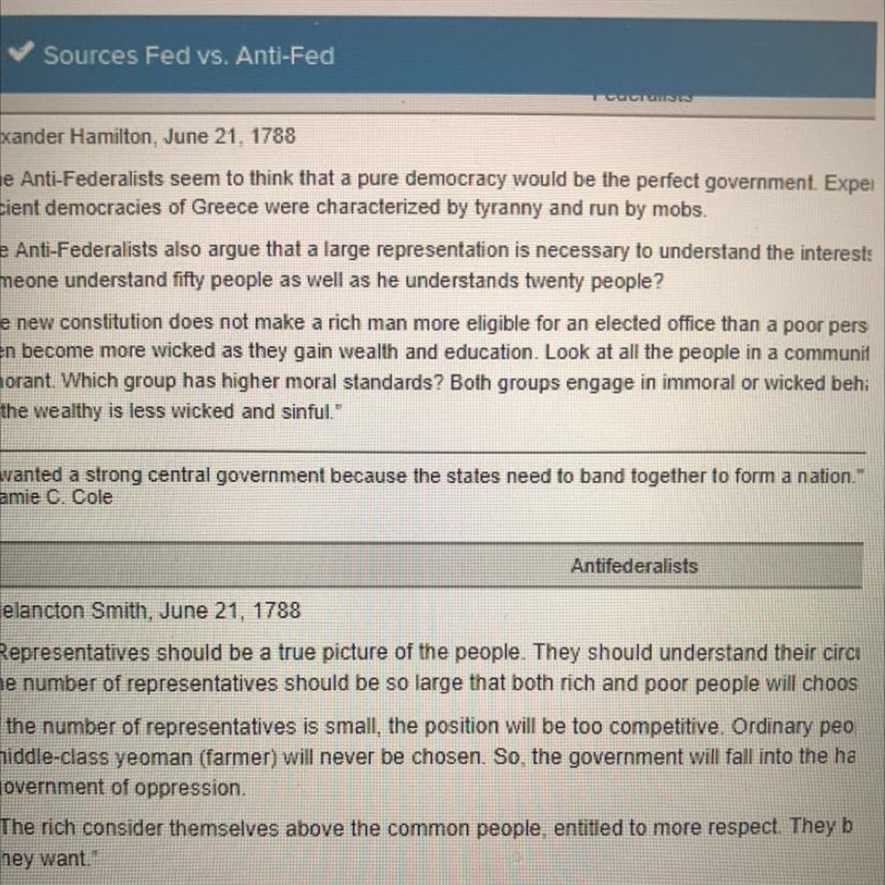 (PLEASE HELP) how would you define federalist and anti federalist, support your answer-example-1