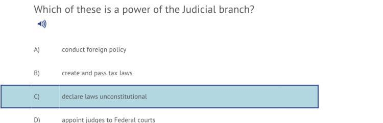 Which of these is a power of the judicial branch?-example-1