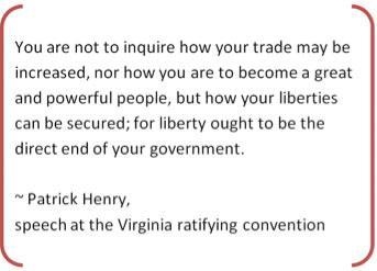 Patrick Henry made this statement in his speech at the Virginia Ratifying Convention-example-1