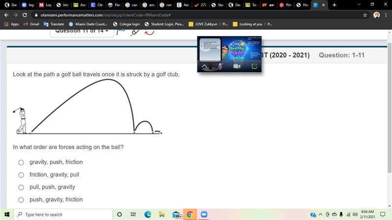 Look at the path a golf ball travels once it is struck by a golf club.In what order-example-1