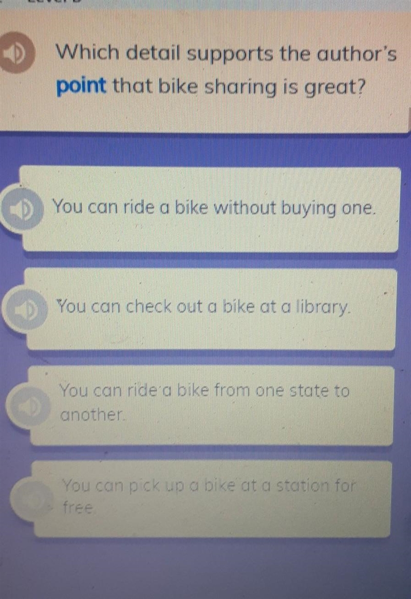 Which detail supports the author's point that bike sharing is great? - You can ride-example-1