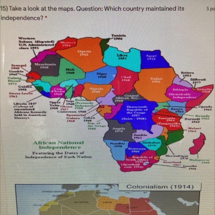 !!!May Someone Help Me With This Question Please!! Answers: 1. Egypt 2. Liberia 3. Morocco-example-1