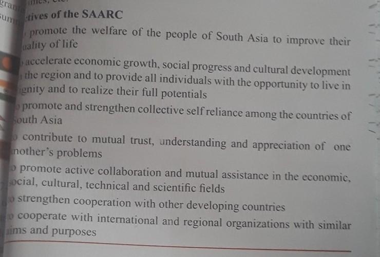 What are the main objective of SAARC​-example-1