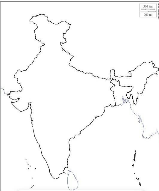 Draw a outline map of India​-example-1