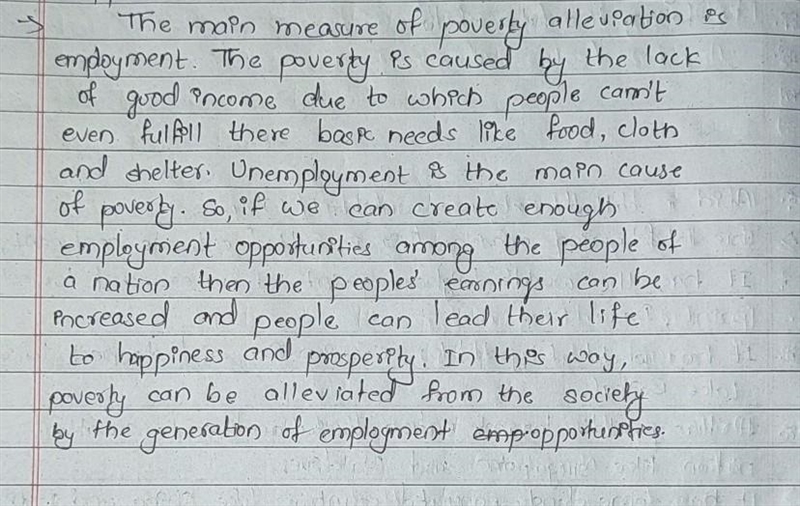 state the importance of employment in alleviating poverty execpt for generation of-example-1