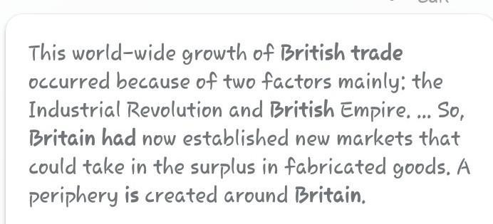 Why did The British have to Develop international trade?-example-1