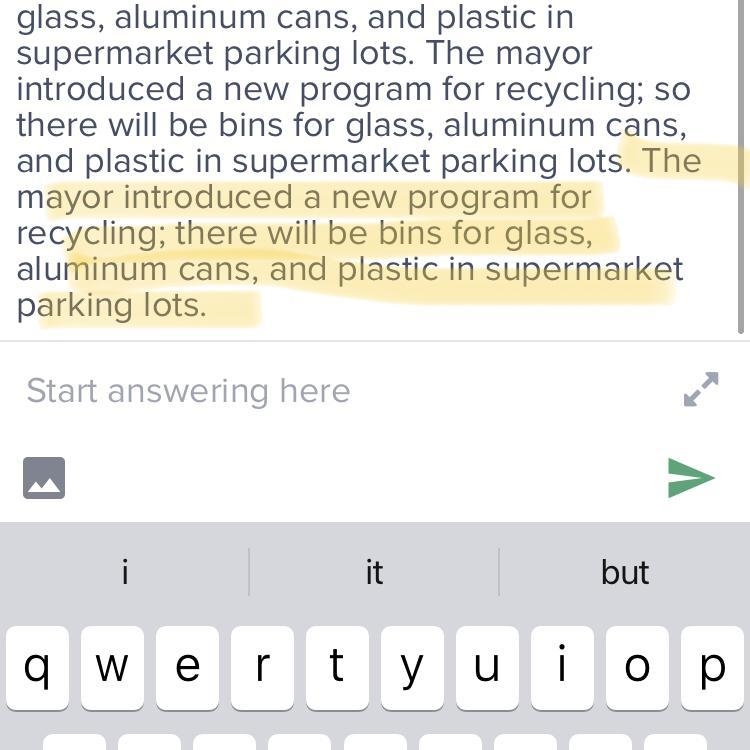 The mayor introduced a new program for recycling. There will be bins for glass, aluminum-example-1