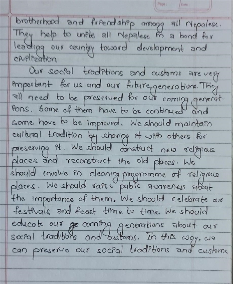 1. Write in brief about the importance of social tradition and customs.​-example-2