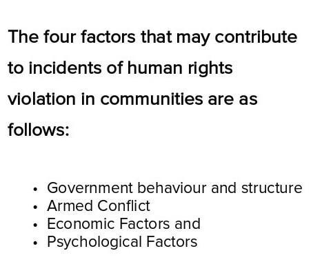 Factors that contribute to incidence of human rights violations in communities​-example-1