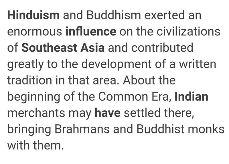 How did the spread of Hinduism affect the culture of India and Southeast Asia?-example-1