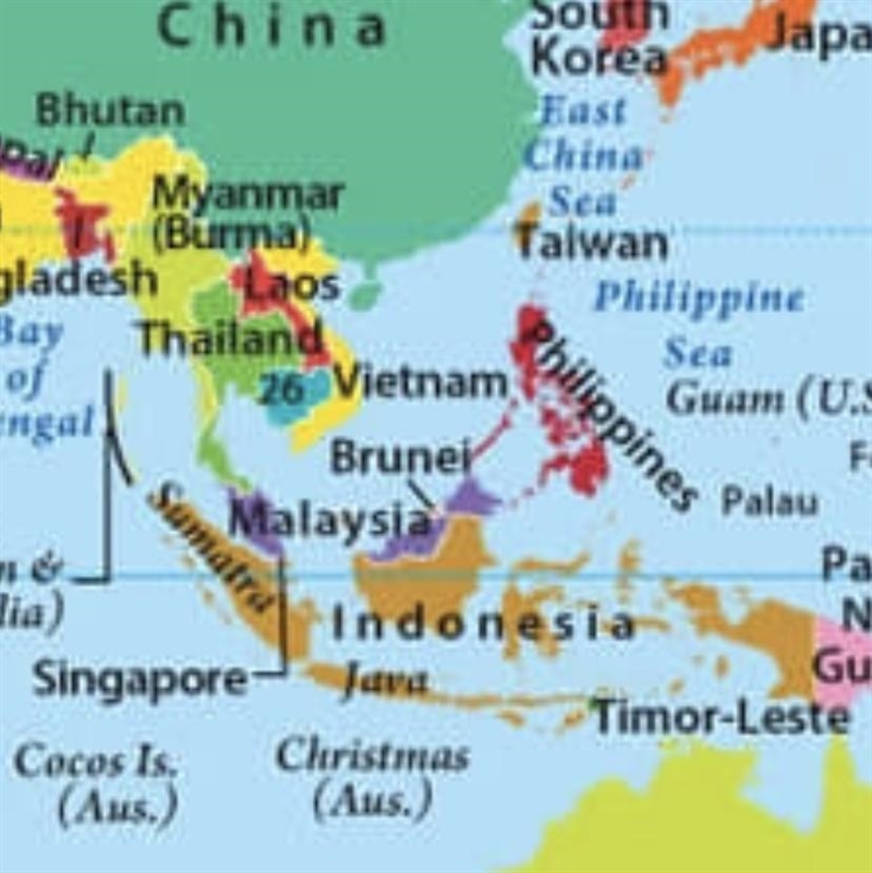 Which of the following countries is identified correctly on the map above? A. Thailand-example-1