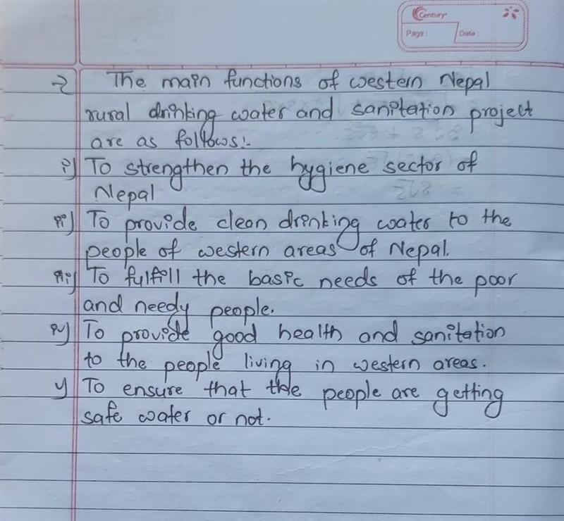 Write about rural water supply and sanitation project in western Nepal with its aim-example-1