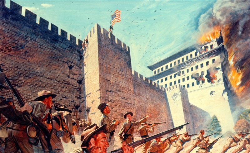 foreign invaders in China led to an uprising of local Chinese men who were determined-example-1