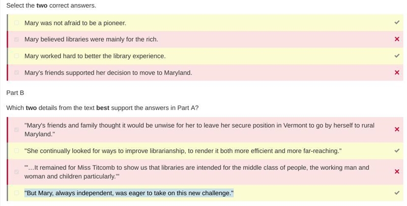 PLZ HELP TIMED QUIZ 50 POINTS Part A Which statements are central ideas of Library-example-1