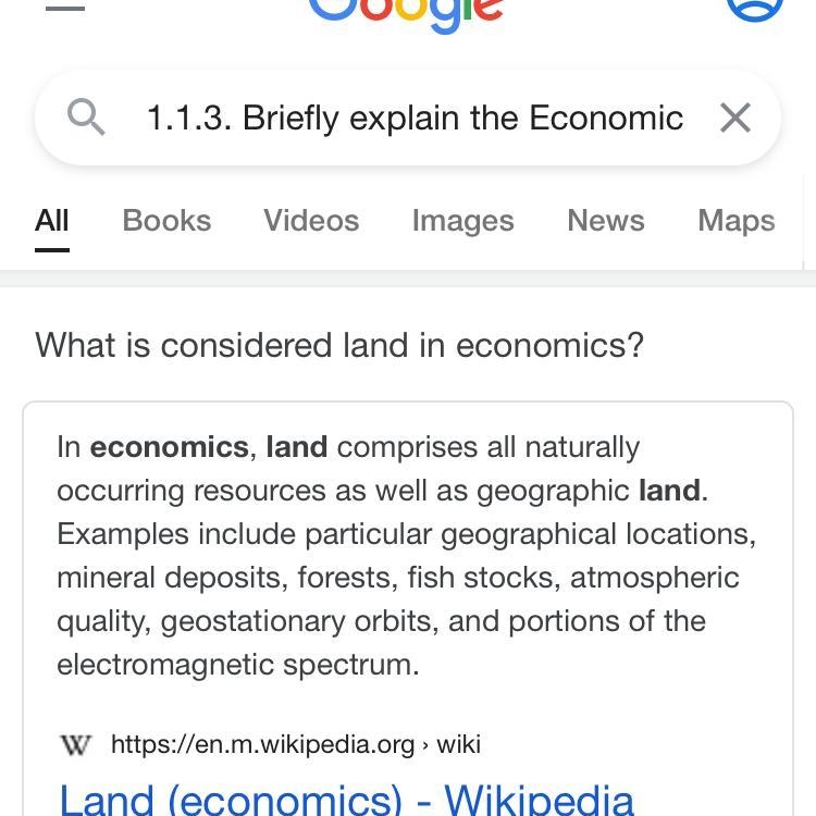 1.1.3. Briefly explain the Economic term land, ​-example-1