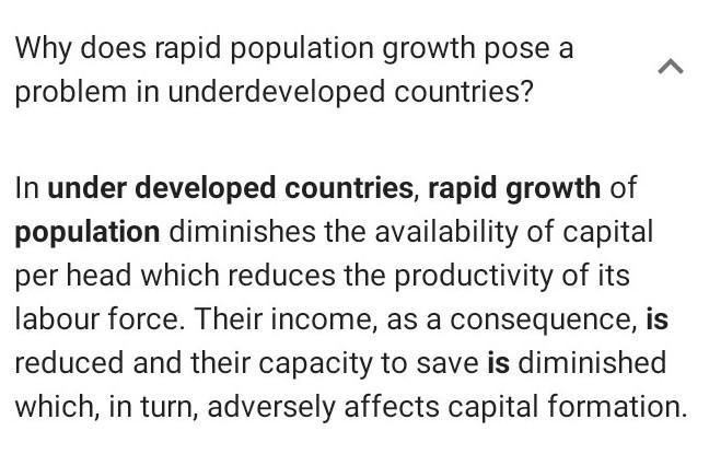 Explain the cause of quick population growth in poor and underdeveloped country-example-2